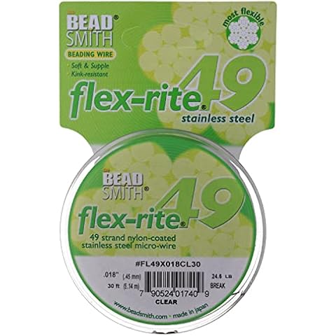 The Beadsmith Flex-Rite 49 Strand Nylon Coated, Stainless-Steel Beading Wire Cover