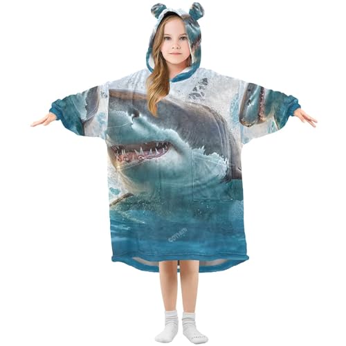 Elephant Cub Wild Kids Wearable Blanket Teen Girls Sherpa Sweater Animal Toddler Boys Hoodie Oversized Sweatshirts