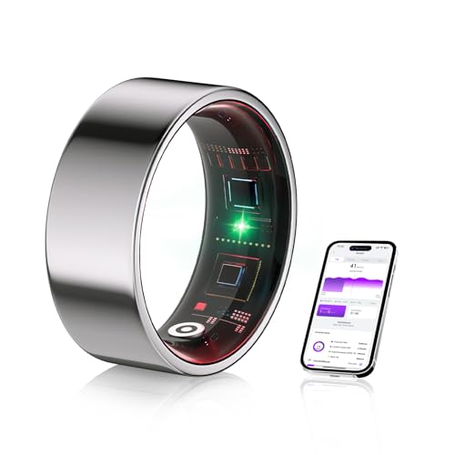 IUHFSIFS Smart Ring 5.Gen【Branchen Nr.1 – 0 Messfehler】& Sportspezifisch Smartring für Damen Herren Schlafen, Herzfrequenz, SpO2, 200 Modi für Android IOS Silver 10#