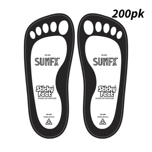 Sunfx Disposable Sticky Feet Protectors (100-Pairs) Spray Tan Feet Protector Pads For Sunless Airbrush Tanning #TOP2
