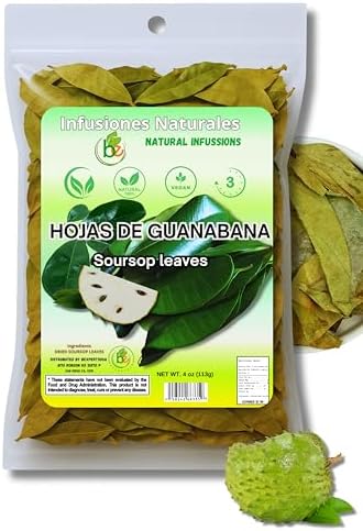 Guanábana Hojas (Soursop Leaves Tea) – Jumbo 4 oz – 100% Natural, Vegan, Non-GMO, Wildcrafted & Authentic – Caffeine-Free Herbal Tea – Makes 30+ Cups