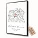 Urhome Personalisiertes Haus-Poster oder Kreis-Design mit Koordinaten &ndash; Kunstdruck mit Wunschadresse | Einweihungsgeschenk, Wanddeko f&uuml;r Wohnzimmer | Hochwertiges Baumwollpapier