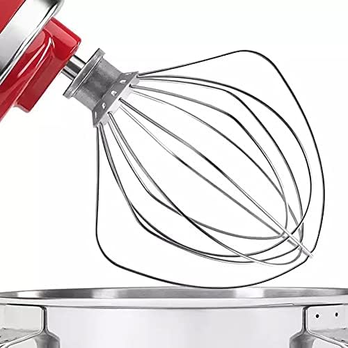 MMOBIEL 6-Wire Whip Attachment Replacement K45WW Stainless Steel Whisk Compatible with KitchenAid Mixer Accessories - Egg Cream Stirrer - Cup Cakes Batter Whip - Mayonnaise Mixer