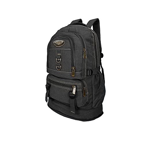Mochila Lona De Camping Reforçada Viagem Motociclista 50l (Preto)