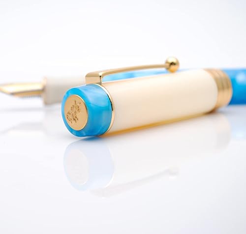 Miniatura 2 de Pluma estilográfica JINHAO 100 con convertidor de tinta (punta mediana de 0.7mm, azul cielo-B)