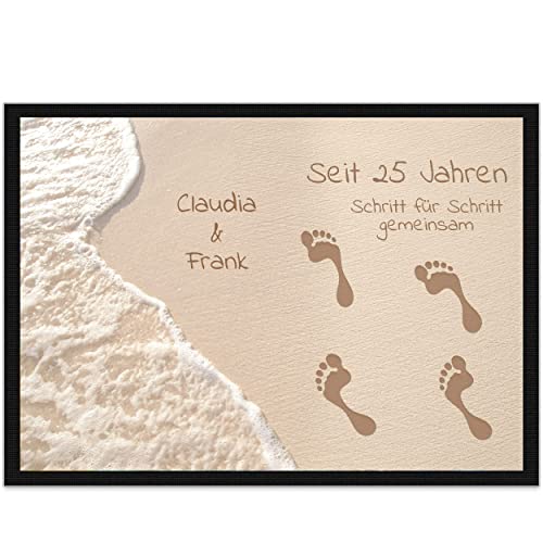 Personalisierte Foto-Fußmatte mit Spruch Bedruckt | Silberhochzeit - Füße | Geschenkidee zum...