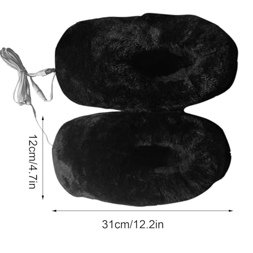 Zapatos calentadores de pies de felpa con almohadilla térmica USB para invierno 2