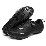 Mateju Fahrradschuhe MTB Herren Damen 36-47EU, Mountainbike Schuhe mit Klicksystem Herren Damen rutschfeste Atmungsaktive für Outdoor Radschuhe (R9908 Schwarz,39)