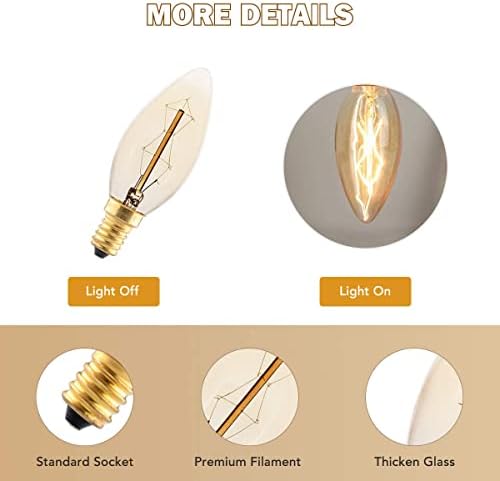 FanciBuy Vintage E14 Bulb, Candle Bulbs Small Screw 25W, 6 Pack Light Bulbs Small Screw in dimmable, Edison Screw Bulb SES E14, 240V