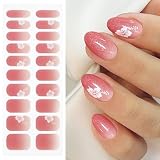 JMEOWIO Nagelfolie UV Härtend Blumen UV Gel Nail Strips Nagelsticker Nagelaufkleber Nail Art Dekoration Nageldesign Zubehör