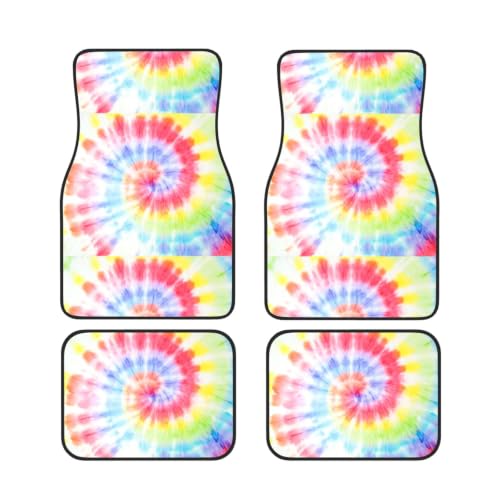 Alfombrillas antideslizantes para coche con diseño tie-dye de neopreno lavable