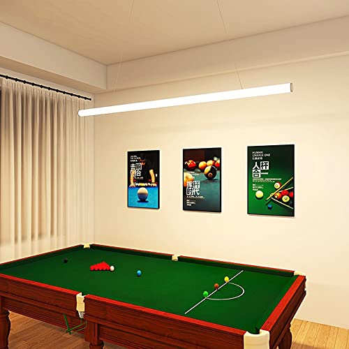 Suspension LED 48W dimmable avec télécommande grand lustre blanc horizontal 119cm - 3