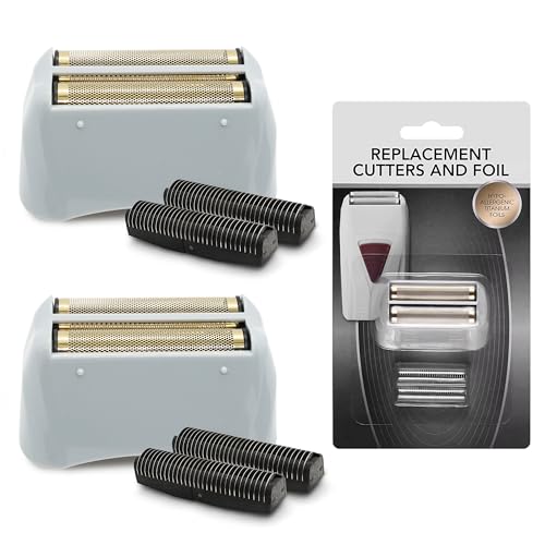 2 Pack for Andis Shaver Foil TS-1 TS-2, ProFoil Lithium Shaver Replacement Titanium Foil Assembly and Inner Cutters Compatible with Andis Smooth Shaving Cordless Shavers, Replacement Blades and Foil