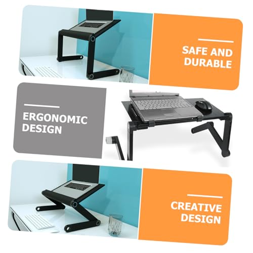 Ordinateur portable table lit pliable bureau étude ergonomique support ventilé - 4