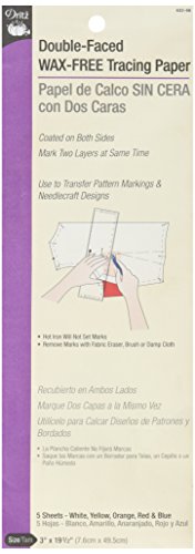 Dritz 632-66 Double-Faced & Wax-Free Tracing Paper, 3 x 19-1/2-Inch, Assorted Colors (5-Count)