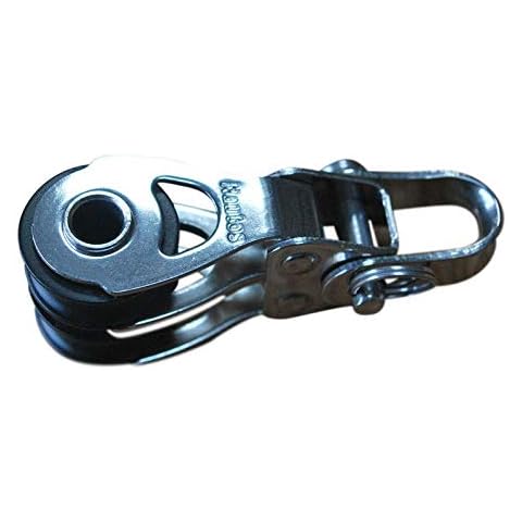 Boat Fittings Double Pulley Block With Delrin Roller Bearings, 20mm Sheave, 316 Main Construction, High Strength Cover