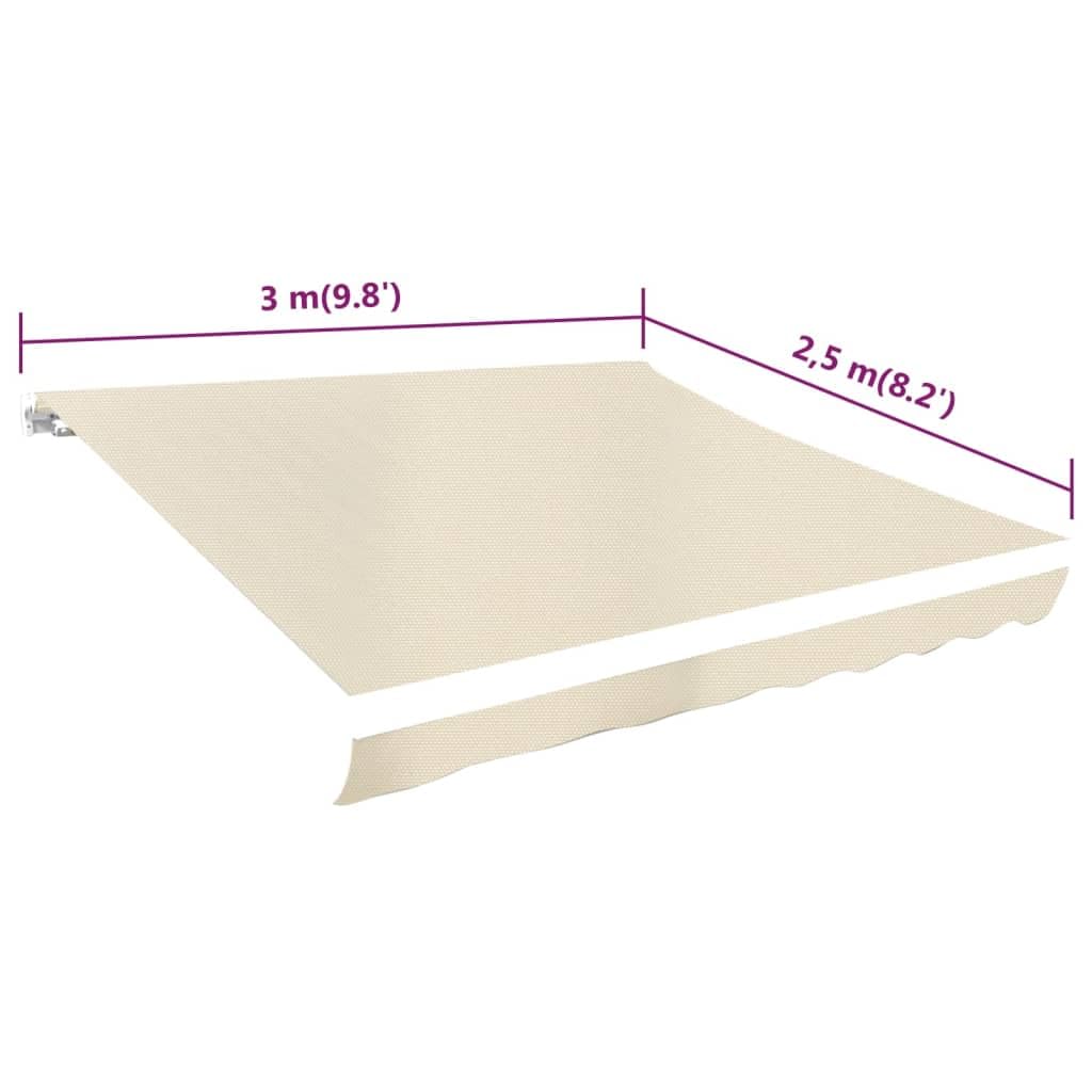 Tissu de Remplacement pour Auvent, Tissu de Rechange pour Auvent Toile pour Store Banne Toile d'auvent Crème 3 x 2,5 m (Cadre Non Inclus)