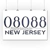 Tabernacle, New Jersey, 08088 Zip Code (Blue) (36x54 Giclee Gallery Print, Travel Poster Wall Decor) #1