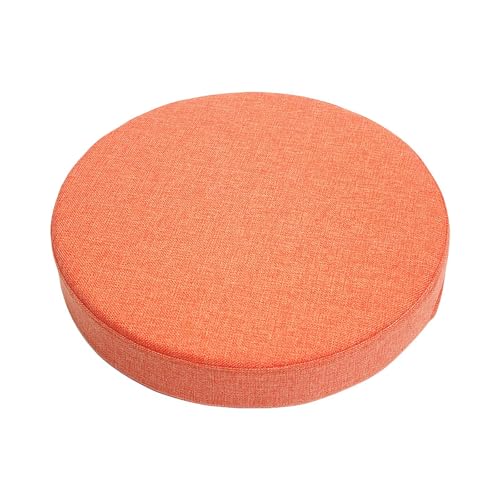 MEMETARO 座布団 クッション 40cm8センチ 円形 椅子用 ざぶとん 高反発 高さ調整 おしゃれ 丸型 床 座る フロアクッション ローテーブル用 ロータイプ 大きい 足置き 座布団 硬い カバー洗える オレンジ