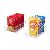 InterDesign Linus Kitchen, Pantry, Refrigerator, Freezer Storage Container, Large, 2 Pack, Clear
