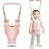 Baby Walking Harness, Baby Sit to Stand Learning Helper Mesh Breathable Adjustable with Detachable Crotch Safety Hand-held Assistant Lifting & Pulling for Toddlers Infant Kids (Pink)