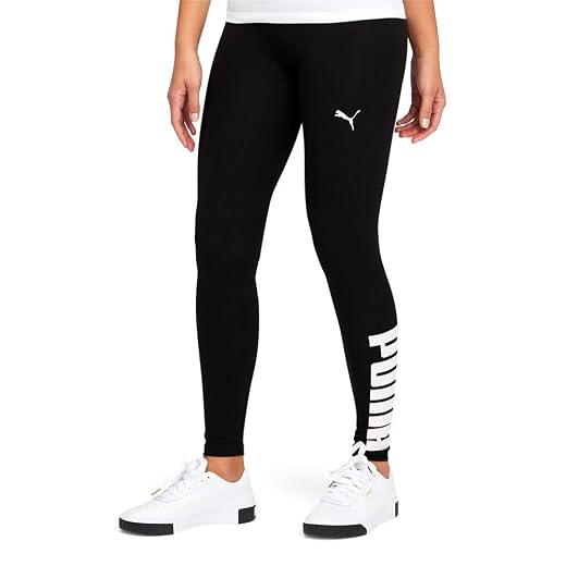 PUMA womens Athletic Logo Tights Leggings, Puma Black, Medium US