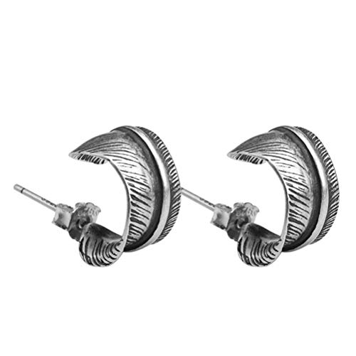 Goujon d'oreille femmes et filles motif plume vintage, le cadeau ethnique idéal