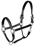 lederhalfter schwarz silber Reißfest Harry\'s Horse Halster Leder, Padded, Farbe:schwarz, Größe:Full