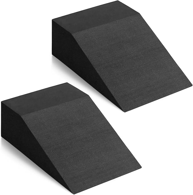 Pack of 2 Squat Wedge Block for Heel Elevated Squat Weightlifting Calf Stretcher Slant Board for Mobility Balance and Strength Performance