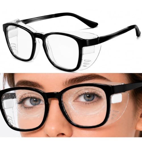 BDJBXK Moisture Chamber Glasses for Dry Eyes TR90 Dry Eye Relief Glasses for Work Reading Study and Daily Use with Reusable Moisture Pads Large