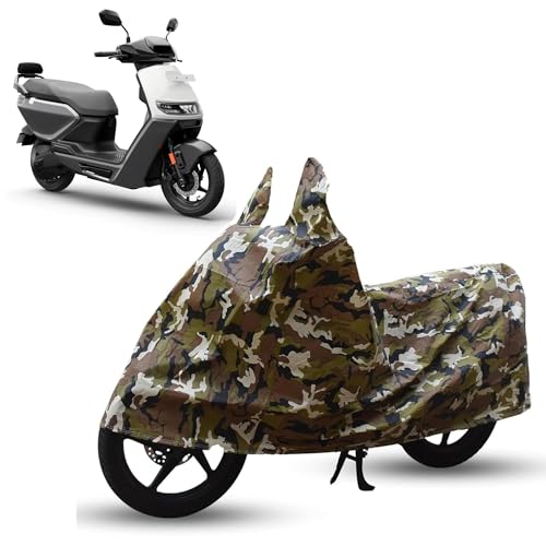 Image of Sulfar Bike Cover for Ather Rizta (Z /S /X (EV)) | Waterproof, Dustproof & UV Protected | All Weather Two Wheeler Cover (Army Green) New 2026 Variants
