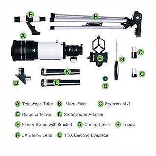 TUOKE Telescope for Astronomy Adult Kids Beginners, 150X Astronomical Refractor Telescope, 300X70mm Telescop with Tripod Smartphone Adapter