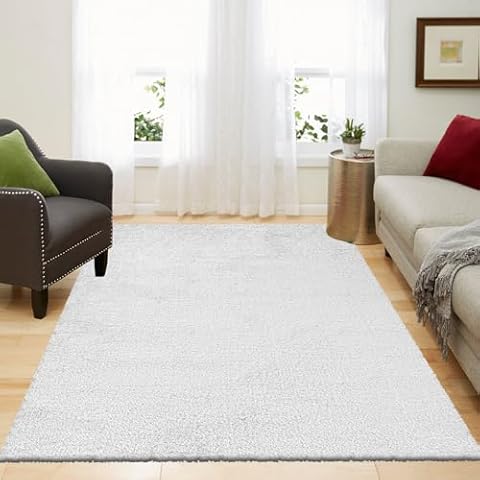 renoazul Solid High Pile Rug for Living Room Cover