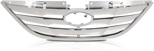 GRAND ORANGE Conjunto de parrilla delantera compatible con Hyundai Sonata 2011 2012 2013 cromo ABS plástico parrilla HY1200154 863503S100