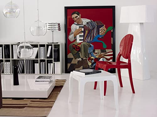 Compamia Queen Polycarbonate Patio Side Table In Glossy White, Commercial Grade #TOP3