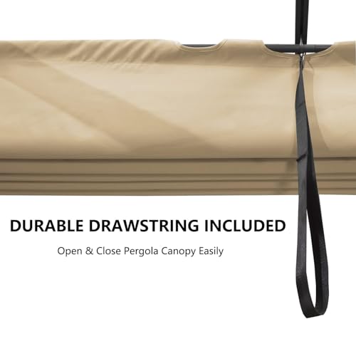 BOJAVOM Pergola Shade Cover Replacement Canopy Top Compatible with 10 X 13 ft 6-Bar Pergola Frames - Beige (Canopy Size 116" W x 135" L, Canopy Top Only) by BOJAVOM - Used condition - Image 7