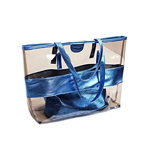 Women's Shoulder Handbags Trendy Beach Bag Plastic Beach Tote Fashion Clear Handbag Women Transparent