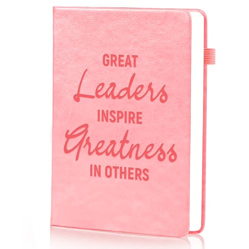 Boss Appreciation Gift Leadership Journal Notebook,Lined Journal for Men,Great Leaders Inspire Greatness in Others,Leader Supervisor Mentor Gifts,A5 Size (5.7" x 8.3") 200 Pages 100 GSM Thick Paper(Pink)
