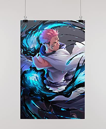 Image of AD INFINITUM Anime jujutsu kaisen 300 gsm Paper Wall Poster, Multicolor | 13 x 19 inches | (SUKUNA 6)