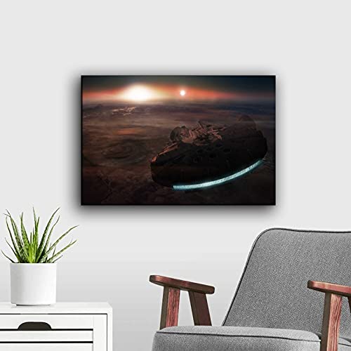 Millennium Falcon Poster Decorative Painting Canvas Wall Art Living Room Posters Bedroom Painting 24×36Inch(60×90Cm) #TOP5