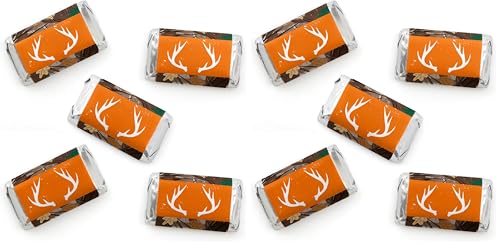Big Dot of Happiness Gone Hunting - Mini Candy Bar Wrapper Stickers - Deer Hunting Camo Baby Shower or Birthday Party Small Favors - 40 Count (Pack of 2)