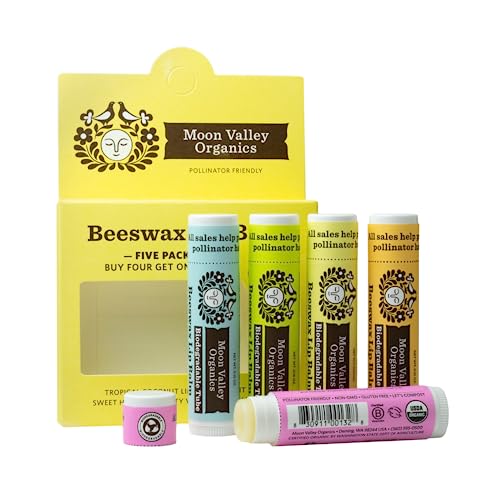 Moon Valley Organics Beeswax Lip Balm For Moisturizing Lips And Cuticles (Vanilla | Lime | Honey | Blackberry | Mint Vanilla) #TOP23