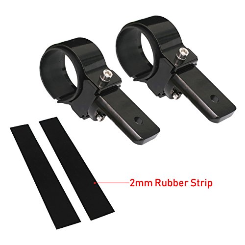 Heavy-Duty 180° Adjustable 2.0" Tubular Clamp Light Mounts For Offroad Led Light Bar Easy Positioning On Trucks & Commercial Vehicles, High-Grade Light Weight Aluminum, Black Sleek Finish, 2 Pcs Set #TOP3