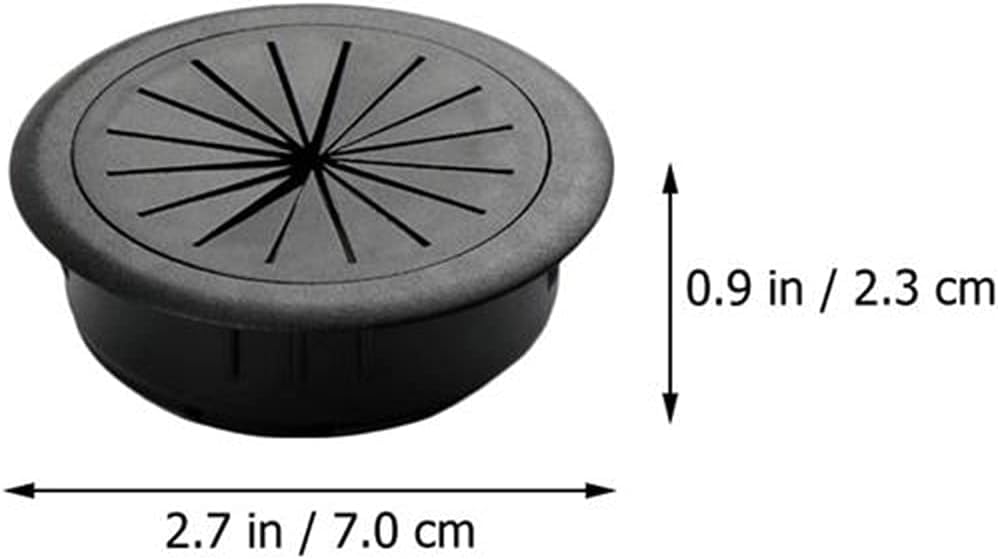 Passe-fil de bureau en métal noir solution câbles emmêlés ordinateur 8 pièces - 3