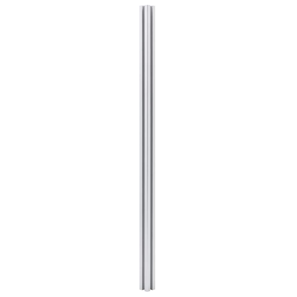 vidaXL 2x Pali per Recinzione con Tappi in Acciaio Durevoli Montanti Paletti Ricambi per Recinto in Alluminio Base in Acciaio 185 cm Argento