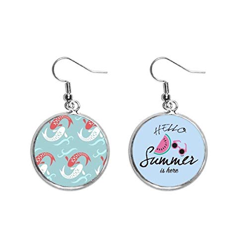 Pendientes de sandía ligeros que decoran el lóbulo con motivos de carpas olas Japón