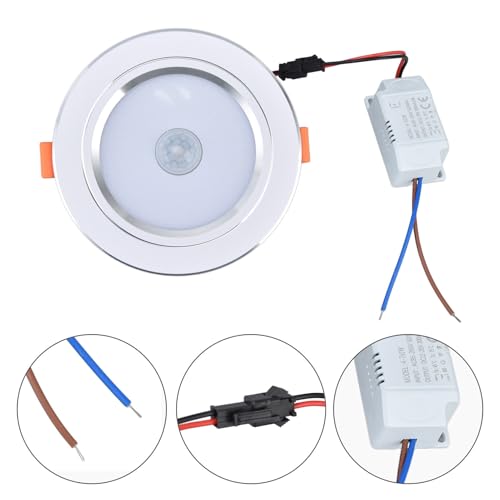 OPPWONG 9W LED シーリングライト フラッシュマウント 赤外線ボディセンシング モダンな調光可能なランプ バルコニー、アルミニウム、家の廊下や駐車場用 (白色光) [5]