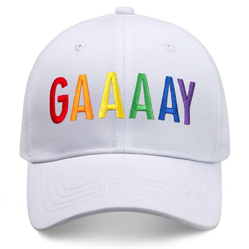 Image of Gay Pride Trucker Hat for Men and Women Rainbow LGBT Embroidered Adjustable Washable Baseball Cap Accessories Gifts