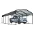 Unovivy 15x25 FT Metal Carport, Large Outdoor Heavy Duty Carport with Galvanized Steel Roof and 4 Support Feet, Spacious Vehicle Shelter for Cars, Boats, RVs, and Outdoor Equipment