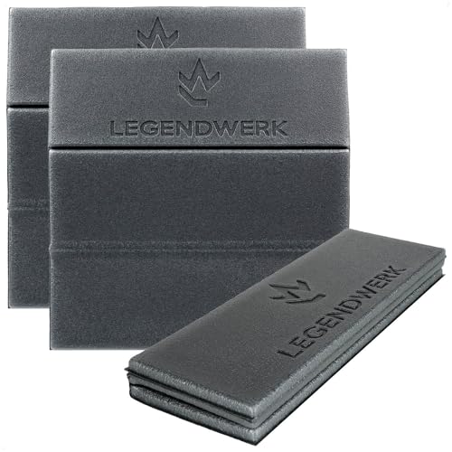 Legendwerk® 3X Thermo Sitzkissen Outdoor faltbar - Isolierendes wasserdichtes Sitzkissen - Schaumstoff Sitzpolster Stadion - Thermositzunterlagen unterwegs (Anthrazit)
